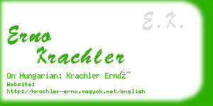 erno krachler business card